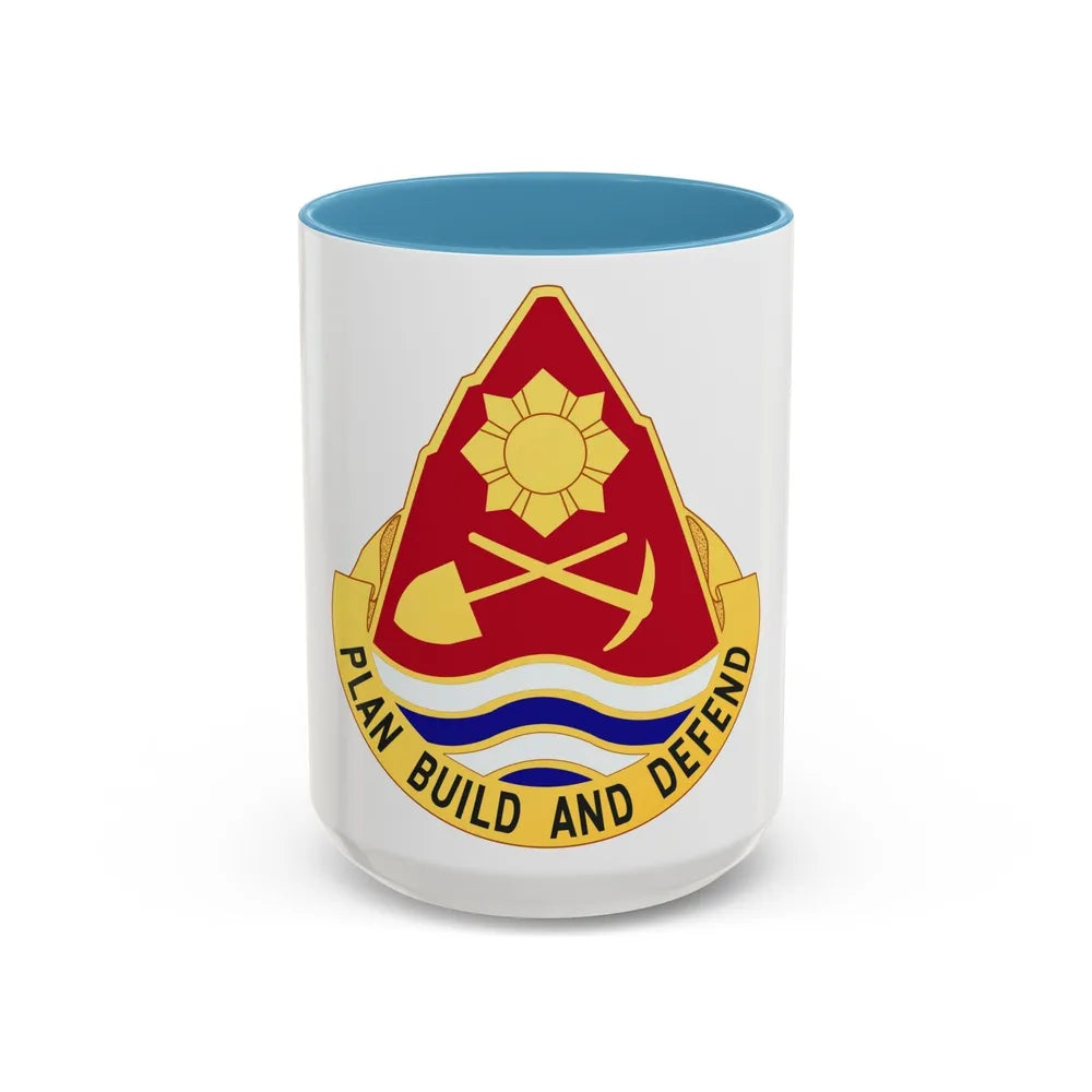 160 Engineer Group (U.S. Army) Accent Coffee Mug-15oz-Light Blue-Go Mug Yourself