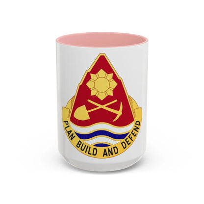 160 Engineer Group (U.S. Army) Accent Coffee Mug-15oz-Pink-Go Mug Yourself