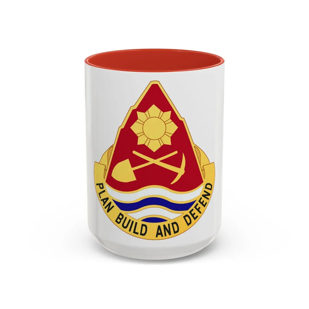 160 Engineer Group (U.S. Army) Accent Coffee Mug-15oz-Red-Go Mug Yourself