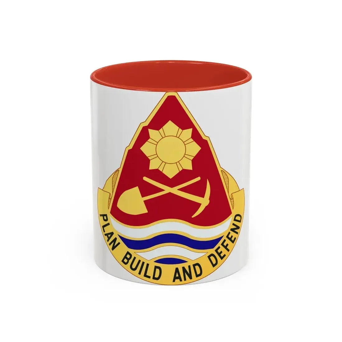 160 Engineer Group (U.S. Army) Accent Coffee Mug 11oz Red - Go Mug Yourself