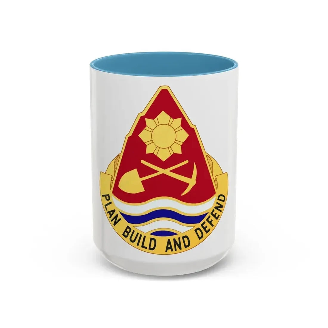 160 Engineer Group (U.S. Army) Accent Coffee Mug 15oz Light Blue - Go Mug Yourself