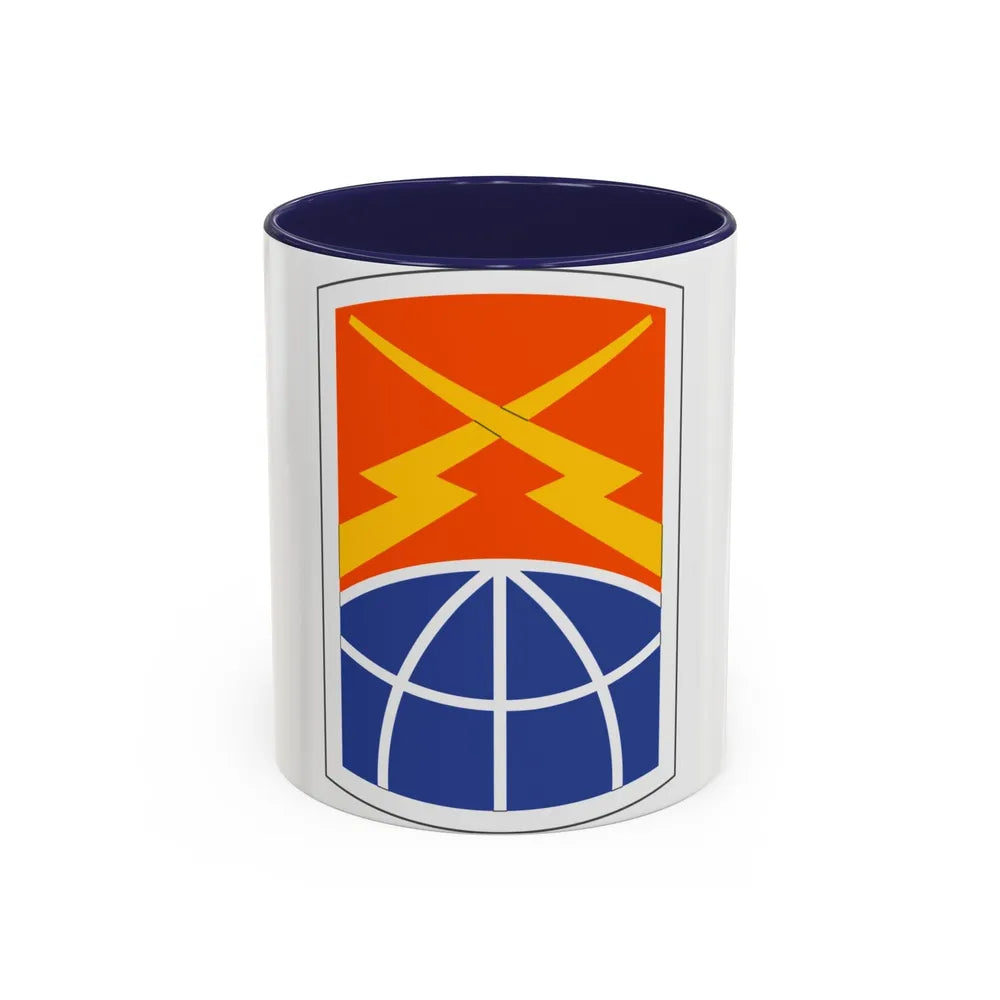 160 Signal Brigade (U.S. Army) Accent Coffee Mug-11oz-Navy-Go Mug Yourself