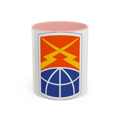 160 Signal Brigade (U.S. Army) Accent Coffee Mug-11oz-Pink-Go Mug Yourself