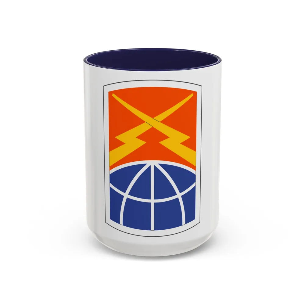 160 Signal Brigade (U.S. Army) Accent Coffee Mug-15oz-Navy-Go Mug Yourself