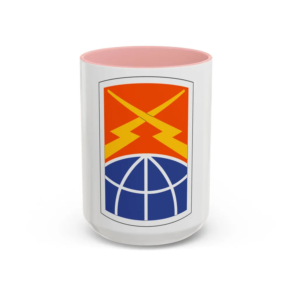 160 Signal Brigade (U.S. Army) Accent Coffee Mug-15oz-Pink-Go Mug Yourself