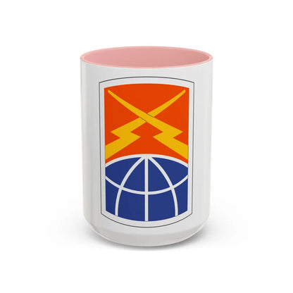 160 Signal Brigade (U.S. Army) Accent Coffee Mug-15oz-Pink-Go Mug Yourself