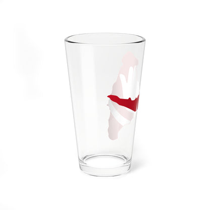 Flag map of Anjouan (Comoros) Pint Glass 16oz