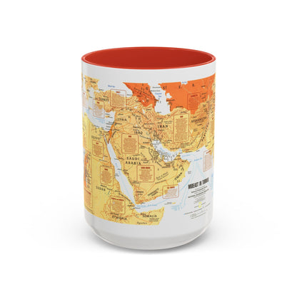 Middle East in Turmoil (1980) (Map) Accent Coffee Mug