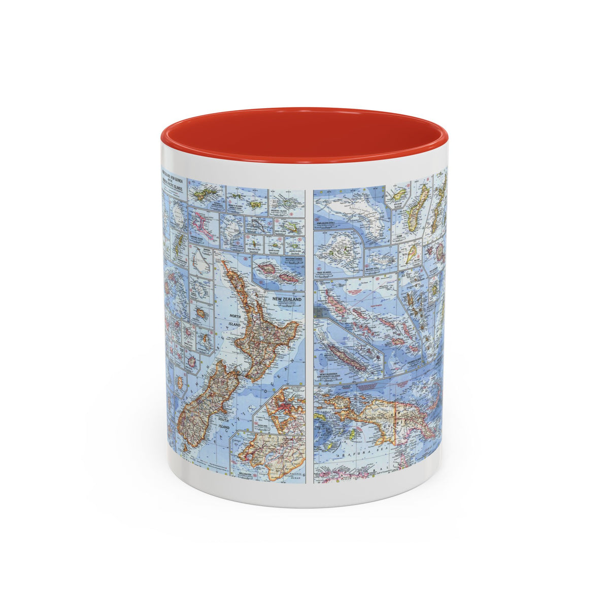 New Zealand, New Guinea (1962) (Map) Accent Coffee Mug