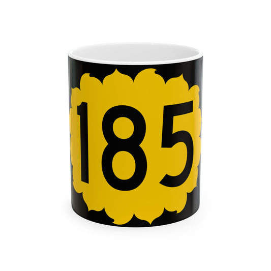 K-185 (Kansas) (Road Sign) White Coffee Mug