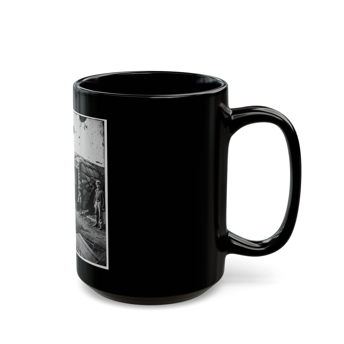 Fort Burnham, Va. (The Former Confederate Fort Harrison). Federal Soldiers In Front Of Bomb-Proof Headquarters (U.S. Civil War) Black Coffee Mug