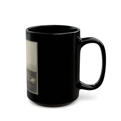 An Aerial View Of A House, Tents, And Other Buildings Partly Obscured By Trees (U.S. Civil War) Black Coffee Mug