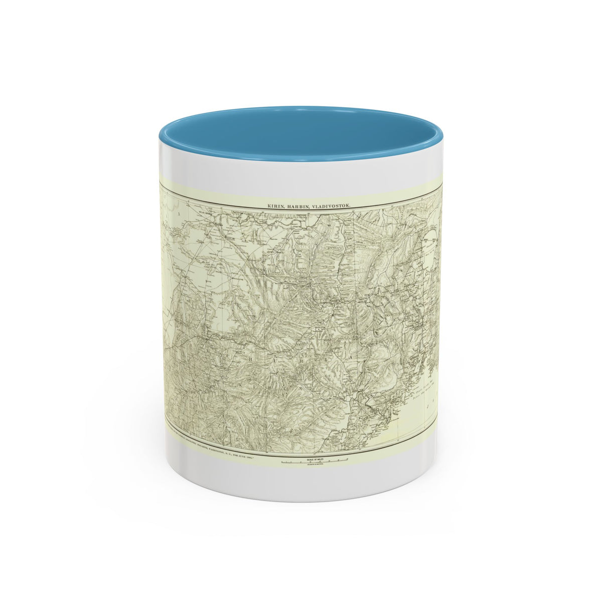 Asia - Kirin, Harbin, Vladivostok (1905) (Map) Accent Coffee Mug