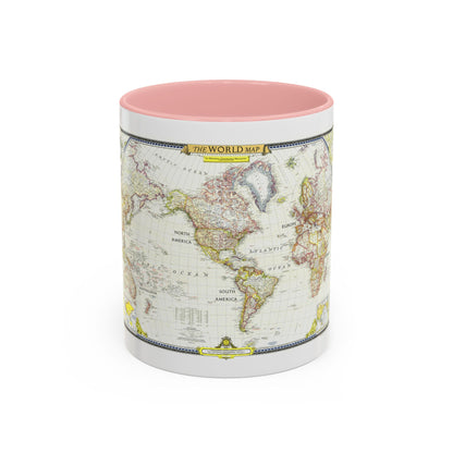 World Map (1951) (Map) Accent Coffee Mug