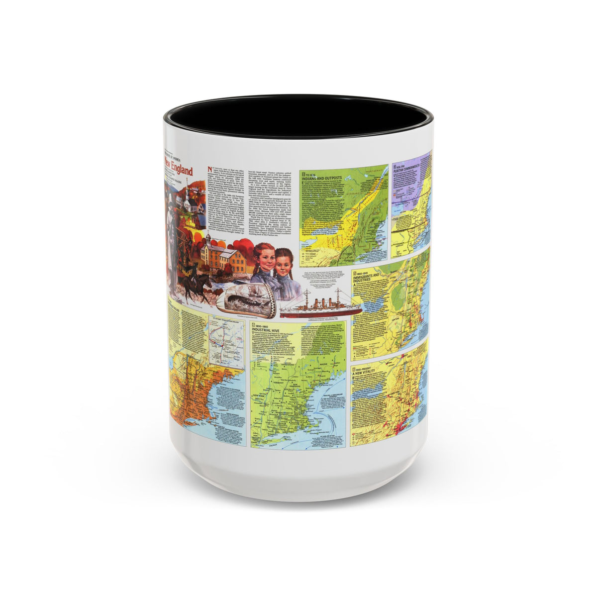 USA - New England 2 (1987) (Map) Accent Coffee Mug