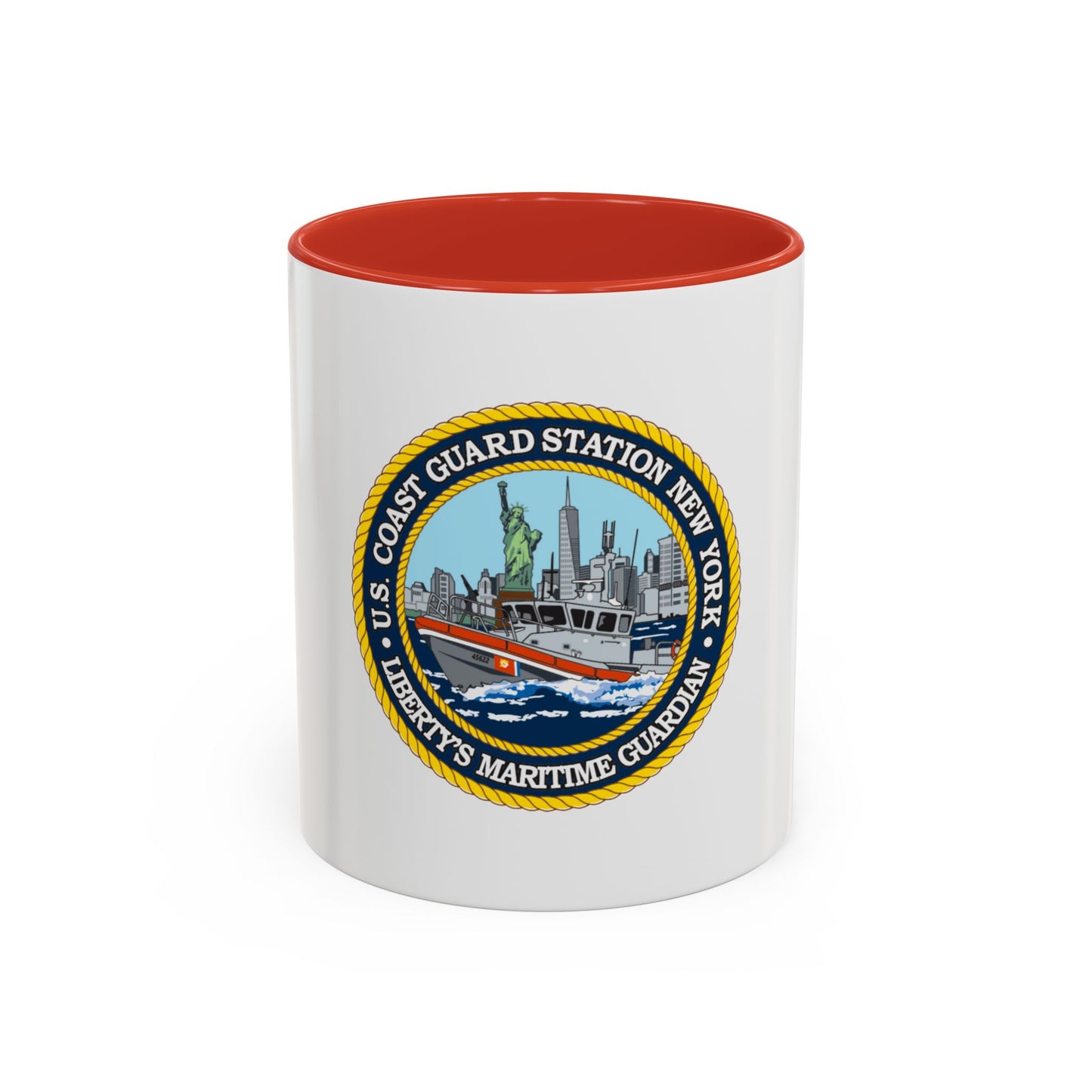USCG Station New York (U.S. Coast Guard) Accent Coffee Mug