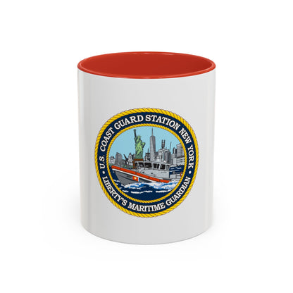 USCG Station New York (U.S. Coast Guard) Accent Coffee Mug