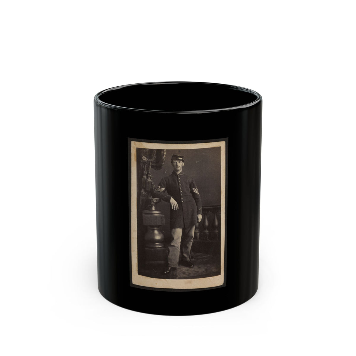 Full-Length Portrait Of An Unidentified Civil War Soldier (U.S. Civil War) Black Coffee Mug