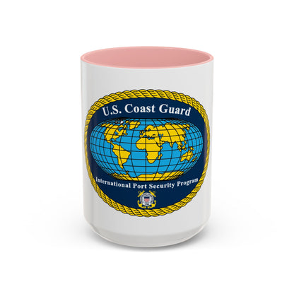 USCG International Port Security Program (U.S. Coast Guard) Accent Coffee Mug