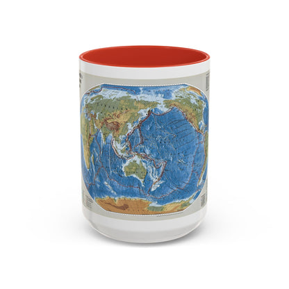 World Map - Tectonic Plates (1999) (Map) Accent Coffee Mug