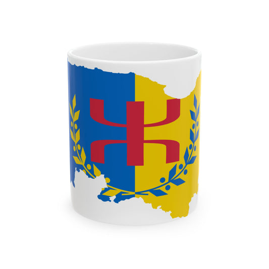 Flag map of MAK (Algeria) White Coffee Mug