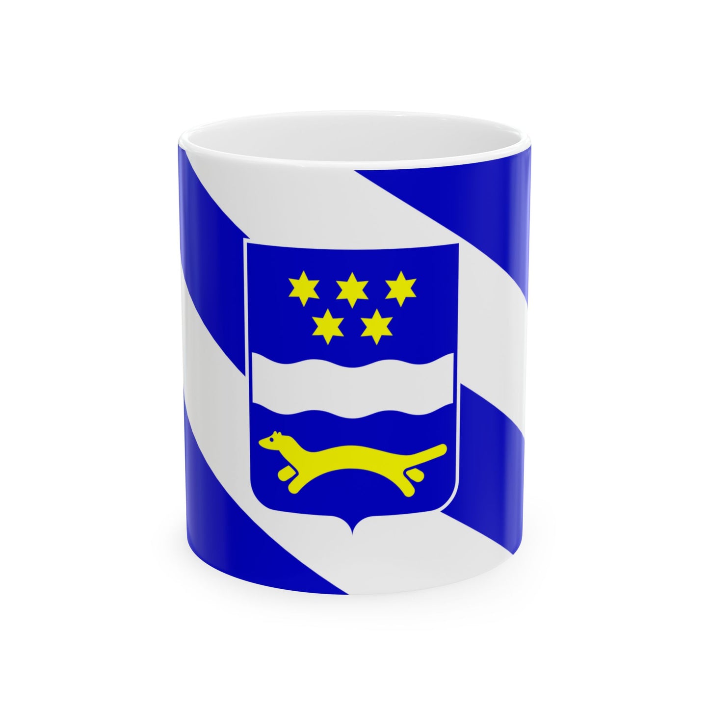 Flag of Brod Posavina County Croatia - White Coffee Mug-11oz-Go Mug Yourself