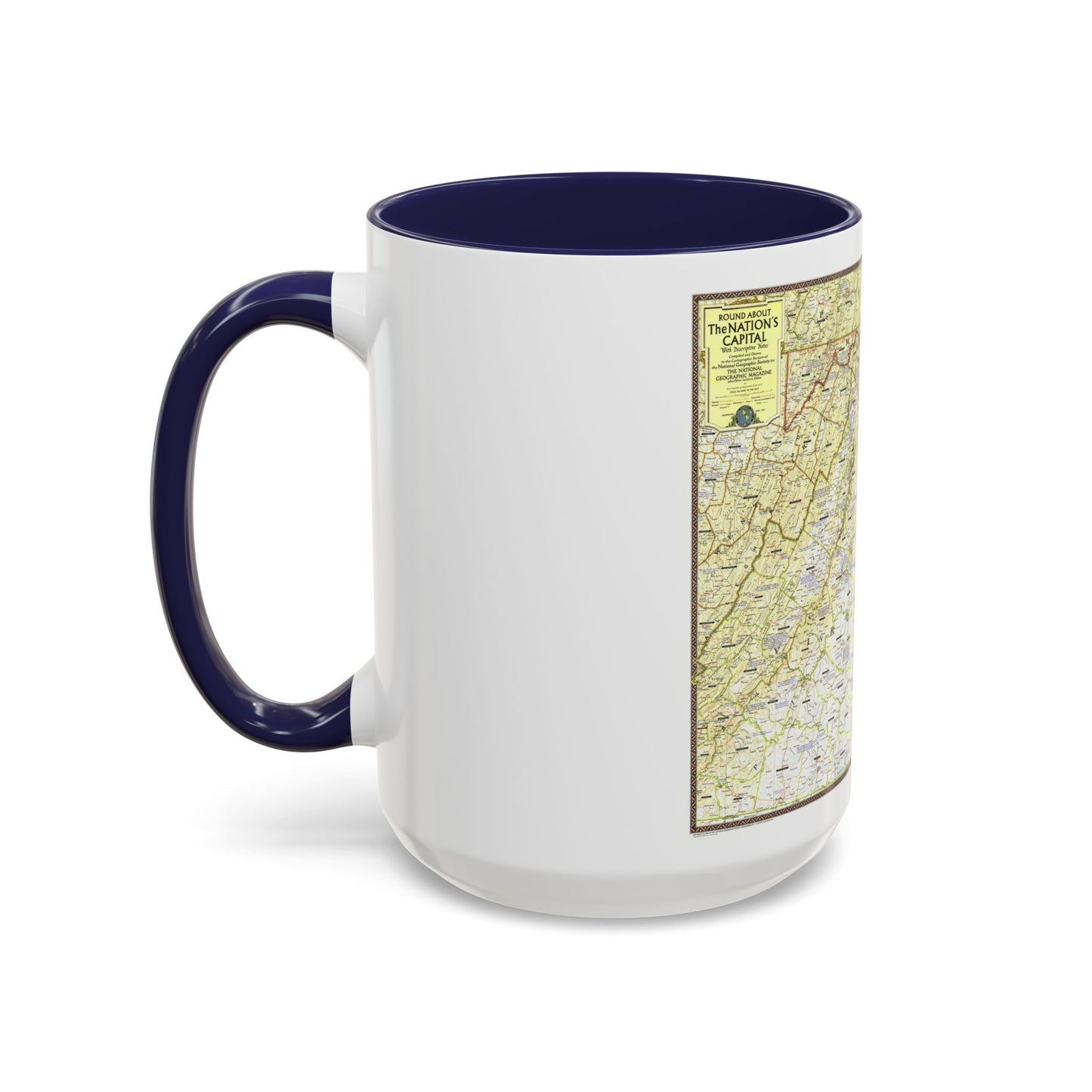 USA - Round About the Nation's Capital (1956) (Map) Accent Coffee Mug