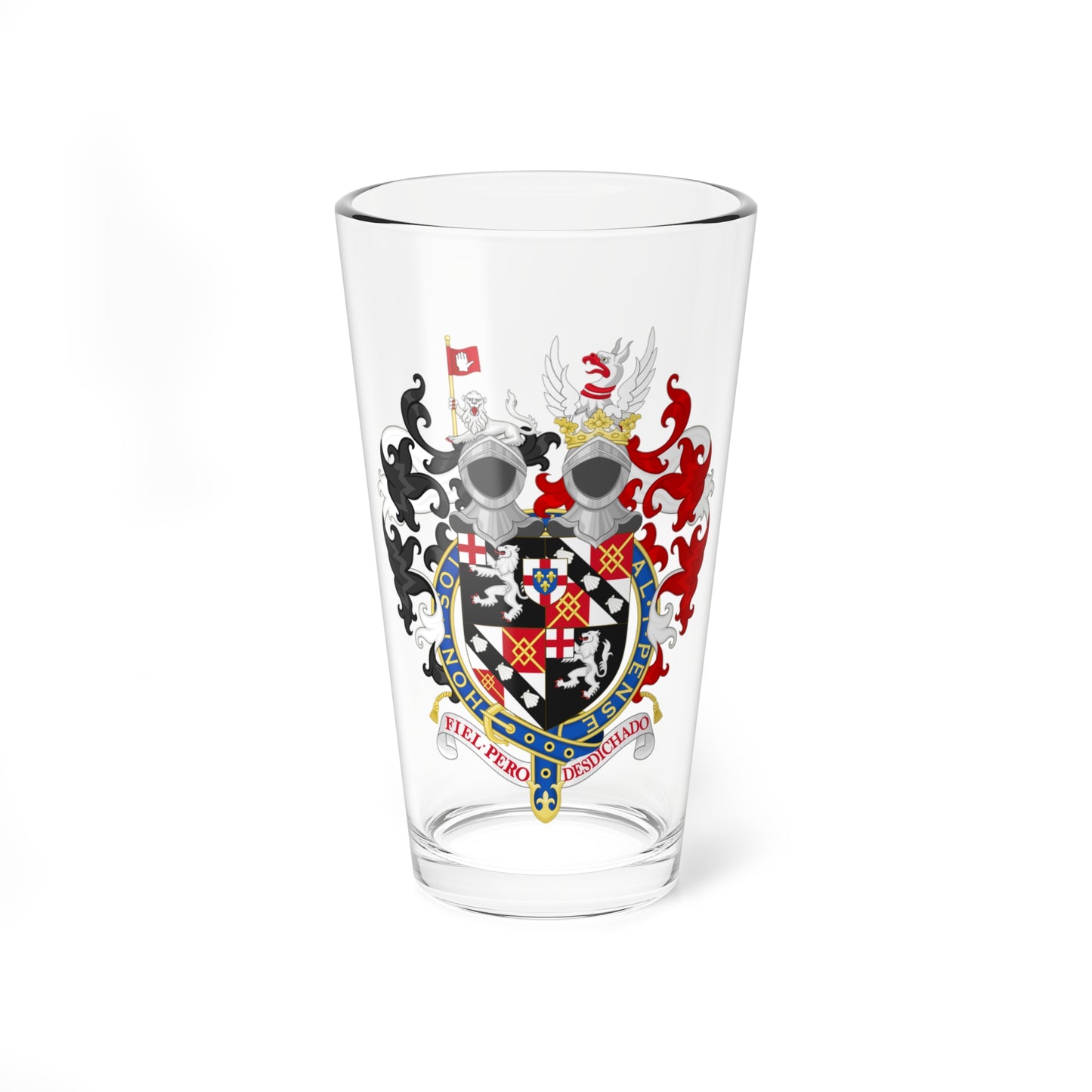 Coat of Arms of Winston Churchill (United Kingdom) (Coat of Arms) Pint Glass 16oz
