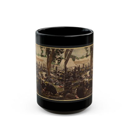 Tending Wounded Union Soldiers At Savage's Station, Virginia, During The Peninsular Campaign (U.S. Civil War) Black Coffee Mug