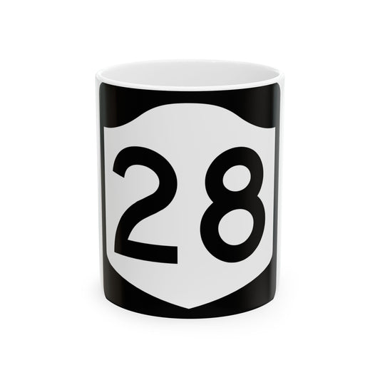 NY-28 (New York) (Road Sign) White Coffee Mug