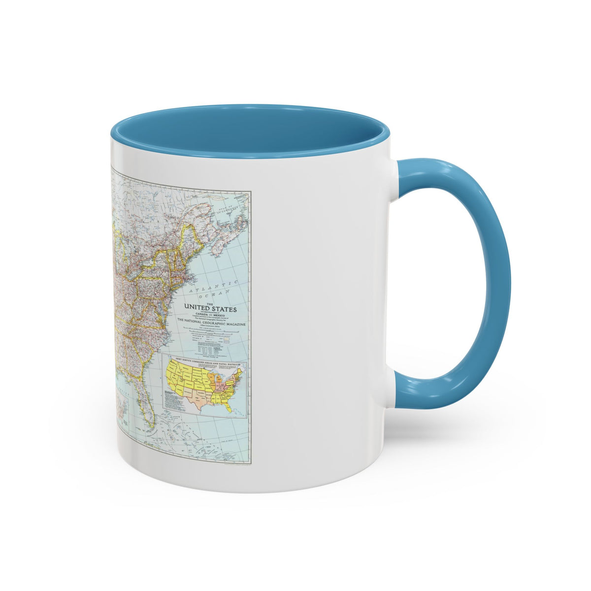 USA - The United States (1940) (Map) Accent Coffee Mug