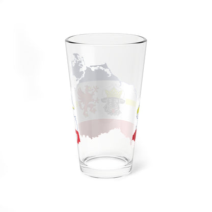 Flag map of MecklenburgVorpommern (Germany) Pint Glass 16oz