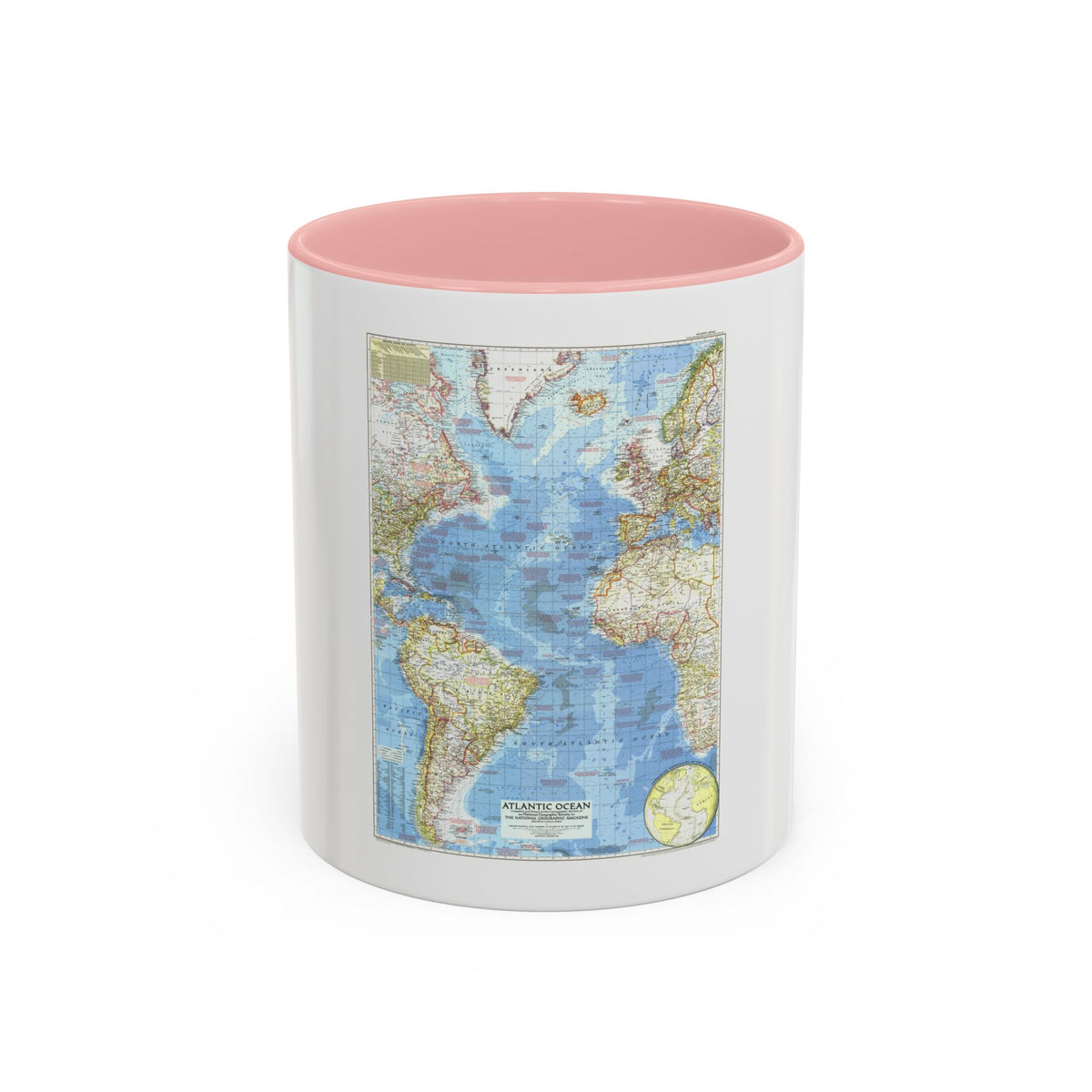 Atlantic Ocean (1955) (Map) Accent Coffee Mug