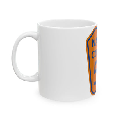Nassau County 55 NY (New York) (Road Sign) White Coffee Mug