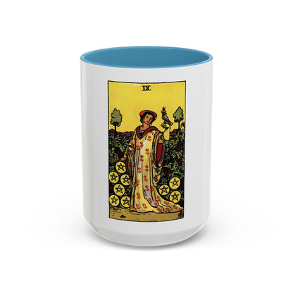 The 9 of Pentacles (Tarot Card) Accent Coffee Mug