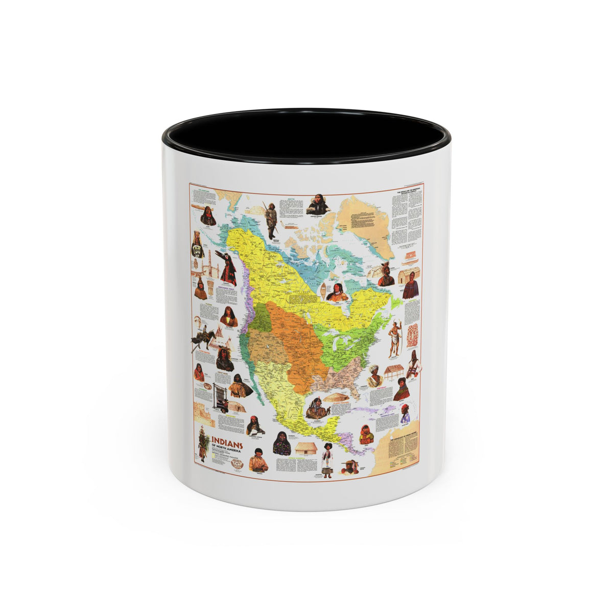 North America - Indians of (1973) (Map) Accent Coffee Mug
