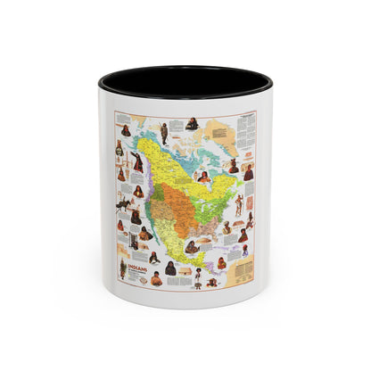 North America - Indians of (1973) (Map) Accent Coffee Mug