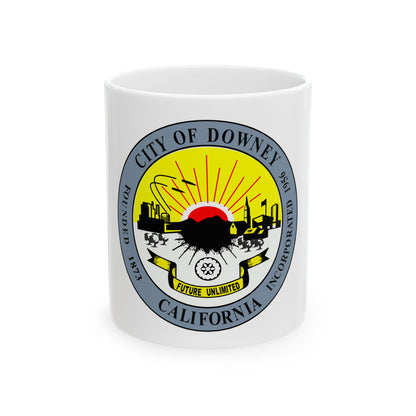 Seal of Downey California - White Coffee Mug