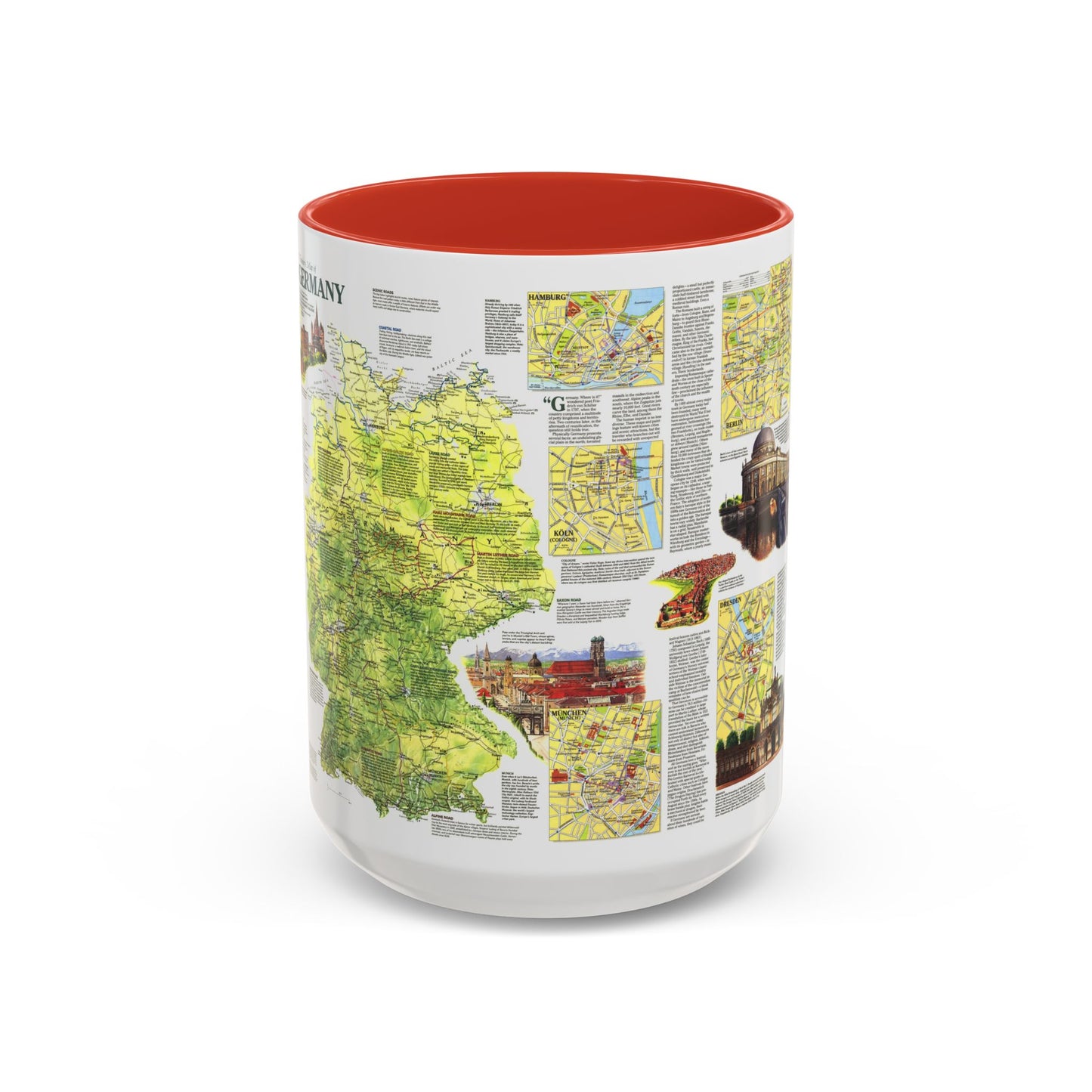 Germany - A Traveller's Map (1991) (Map) Accent Coffee Mug