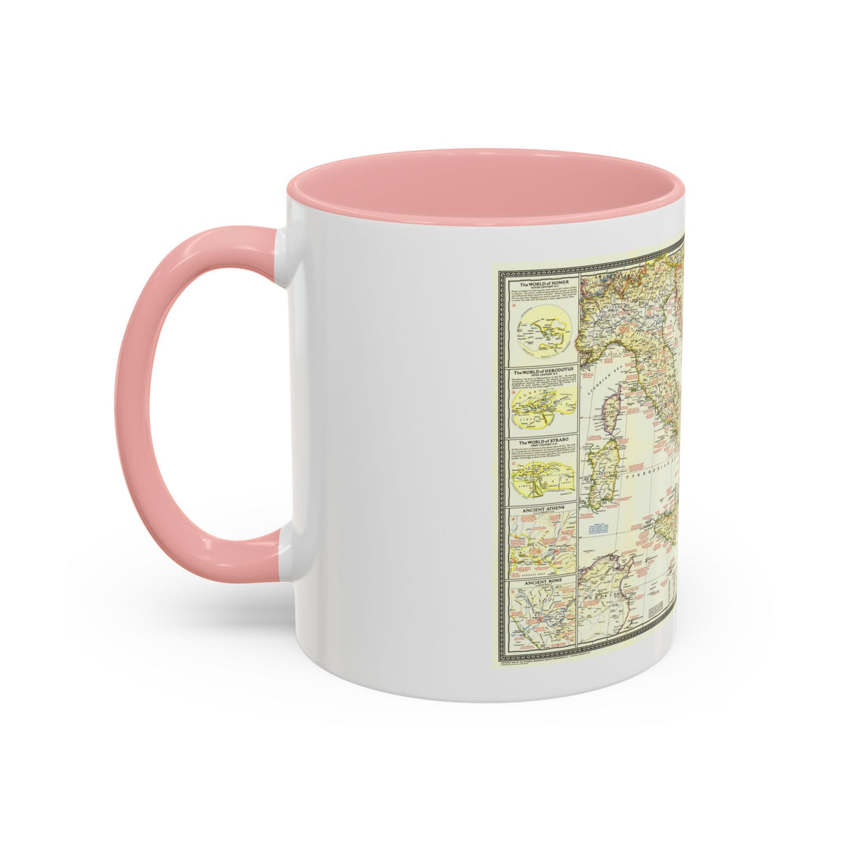 Mediterranean - Classical Lands (1949) (Map) Accent Coffee Mug