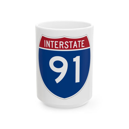 Interstate 91 (U.S. Highways) White Coffee Mug