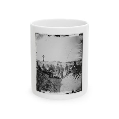 Morris Island, S.C. Federal Mortars Aimed At Fort Sumter, With Crews (U.S. Civil War) White Coffee Mug