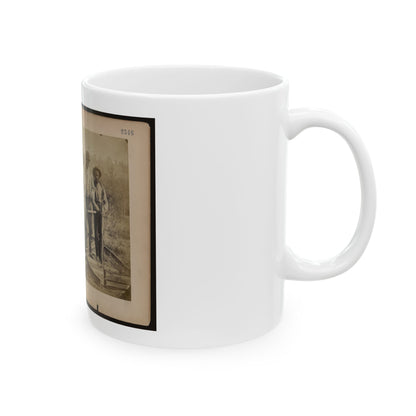 Military Railroad Operations In Northern Virginia  Men Standing On Railroad Track (U.S. Civil War) White Coffee Mug
