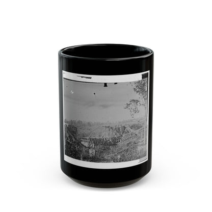 Catlett's Station, Va., Vicinity. Federal Soldiers Rebuilding The Orange & Alexandria Railroad Bridge Over Cedar Run (U.S. Civil War) Black Coffee Mug