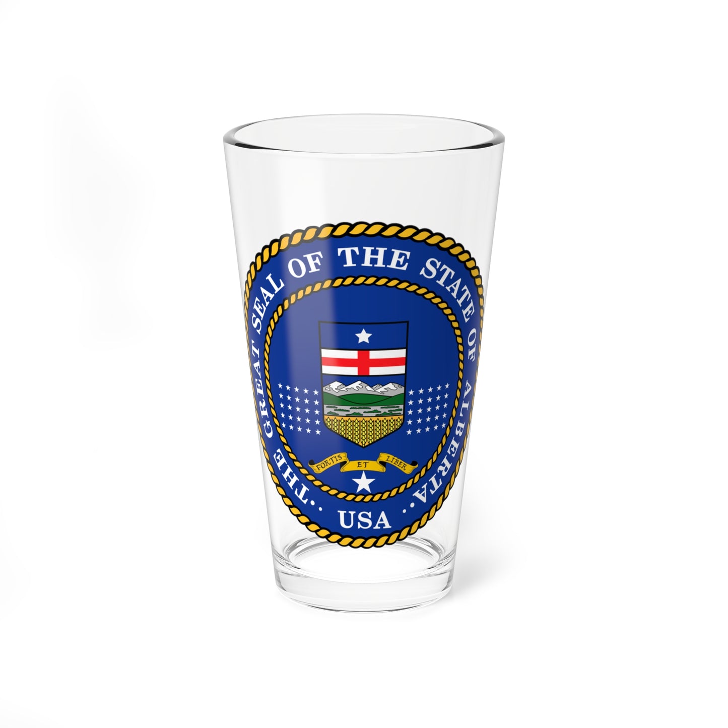 Seal of the Albertan Annexationists (Canada) (Coat of Arms) Pint Glass 16oz