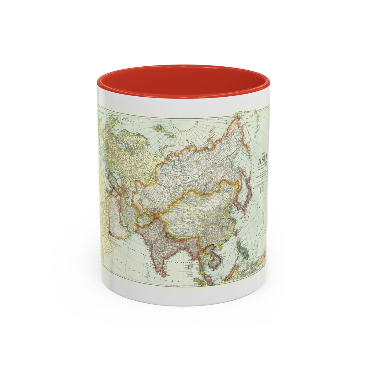 Asia and Adjoining Europe (1921) (Map) Accent Coffee Mug