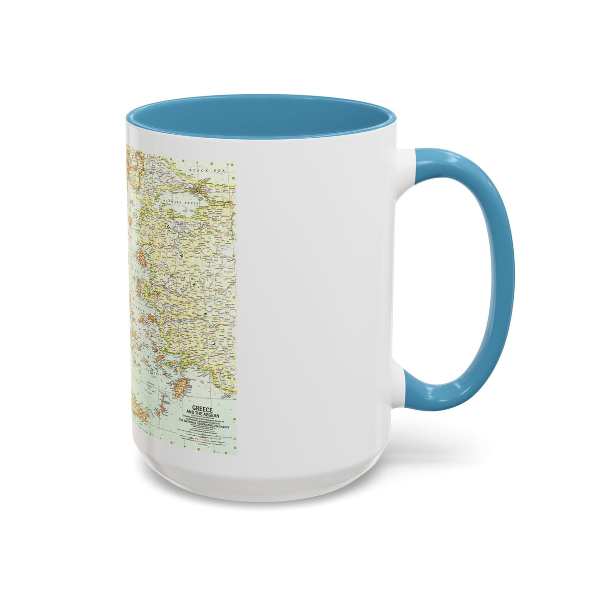 Greece and the Aegean (1958) (Map) Accent Coffee Mug