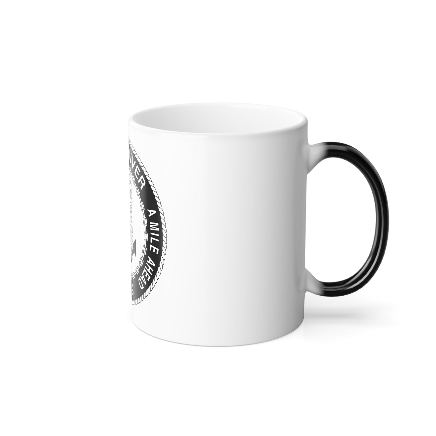 A Mile High USS Denver A Mile Ahead LPD 9 BW (U.S. Navy) Color Changing Mug 11oz