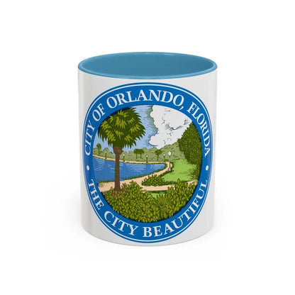 Seal of Orlando Florida - Accent Coffee Mug-11oz-Light Blue-Go Mug Yourself