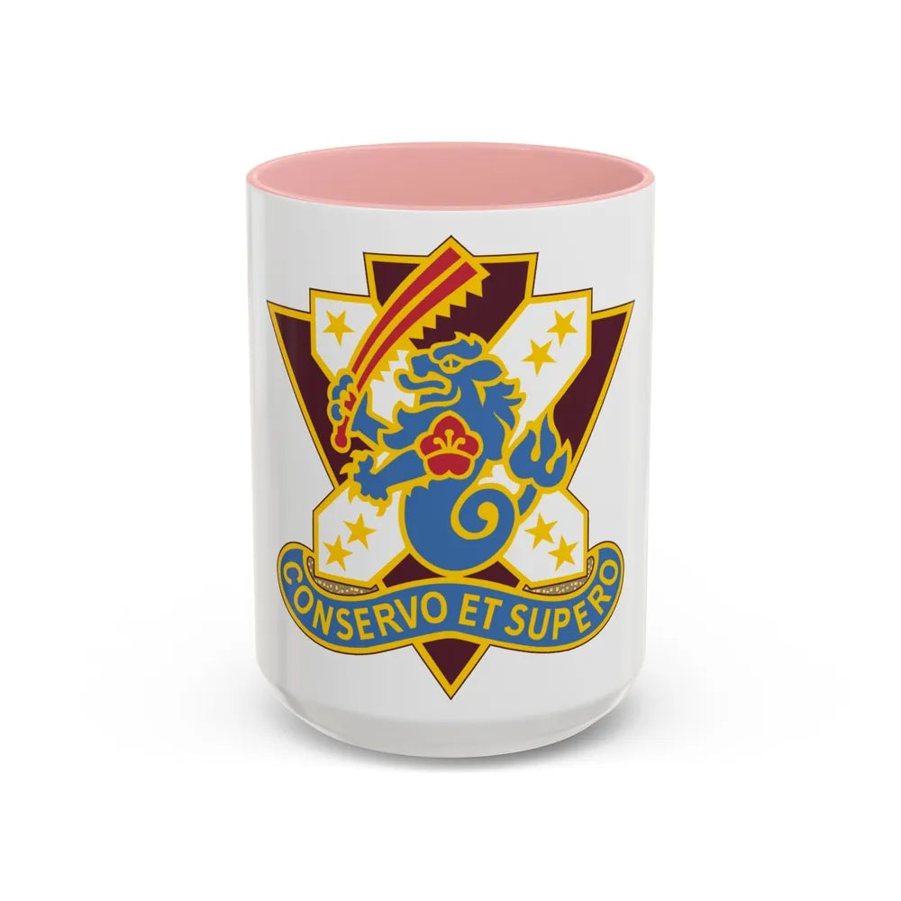 161 Medical Battalion (U.S. Army) Accent Coffee Mug-15oz-Pink-Go Mug Yourself